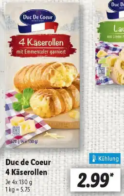 Lidl Duc de Coeur 4 Käserollen Angebot