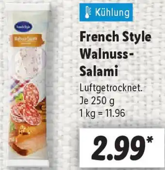 Lidl French Style Walnuss Salami Angebot