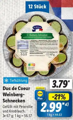 Lidl Duc de Coeur Weinberg Schnecken Angebot