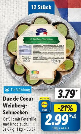 Lidl Duc de Coeur Weinberg Schnecken Angebot