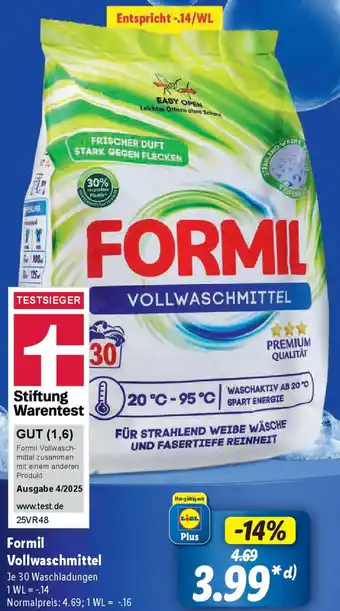Lidl Formil Vollwaschmittel Angebot