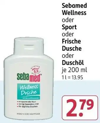 Rossmann Sebamed Wellness oder Sport oder Frische Dusche oder Duschöl Angebot