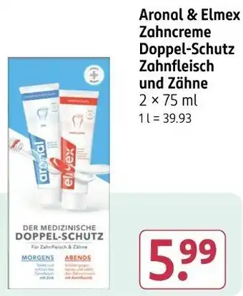 Rossmann Aronal & Elmex Zahncreme Doppel-Schutz Zahnfleisch und Zähne Angebot