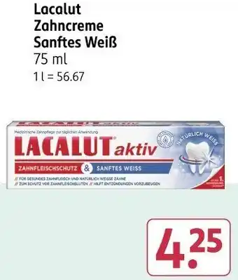 Rossmann Lacalut Zahncreme Sanftes Weiẞ Angebot