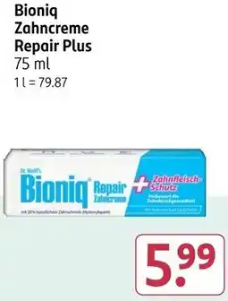Rossmann Bioniq Zahncreme Repair Plus Angebot