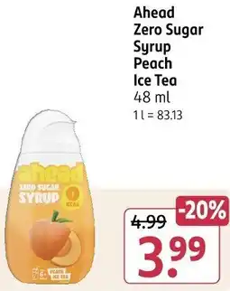Rossmann Ahead Zero Sugar Syrup Peach Ice Tea Angebot