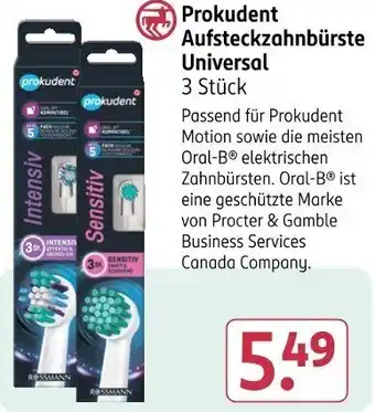 Rossmann Prokudent Aufsteckzahnbürste Universal Angebot