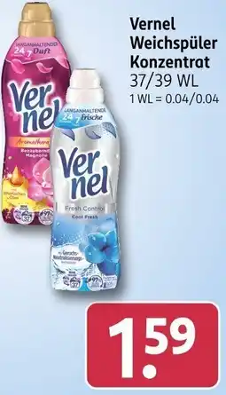 Rossmann Vernel Weichspüler Konzentrat Angebot