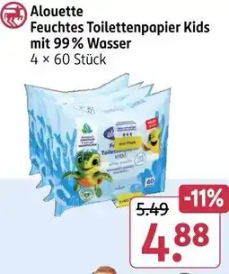 Rossmann Alouette Feuchtes Toilettenpapier Kids mit 99% Wasser Angebot
