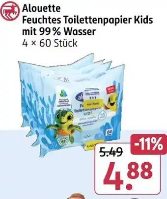 Rossmann Alouette Feuchtes Toilettenpapier Kids mit 99% Wasser Angebot