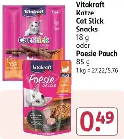 Rossmann Vitakraft Katze Cat Stick Snacks oder Poesie Pouch Angebot
