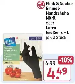 Rossmann Flink & Sauber Einmal Handschuhe Nitril oder Latex Angebot