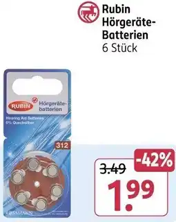 Rossmann Rubin Hörgeräte Batterien Angebot