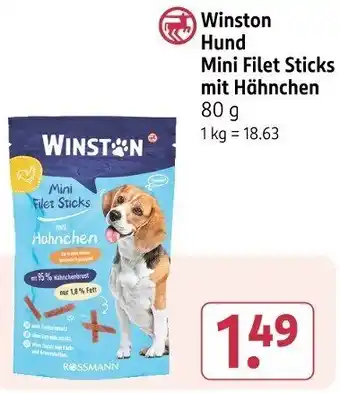 Rossmann Winston Hund Mini Filet Sticks mit Hähnchen Angebot