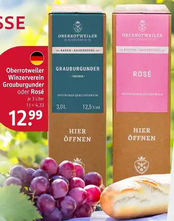 Rossmann Oberrotweiler Winzerverein Grauburgunder oder Rosé Angebot