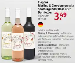 Rossmann Eleganz Riesling & Chardonnay oder Spätburgunder Rosé oder Dornfelder Angebot
