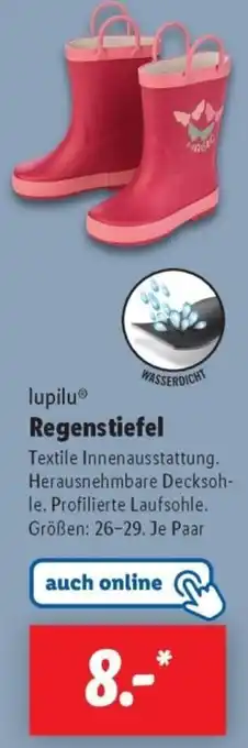Lidl lupilu Regenstiefel Angebot