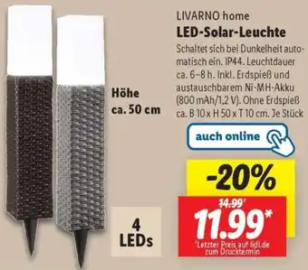 Lidl LIVARNO home LED-Solar-Leuchte Angebot