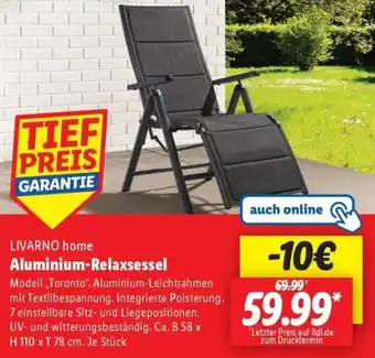 Lidl LIVARNO home Aluminium-Relaxsessel Angebot
