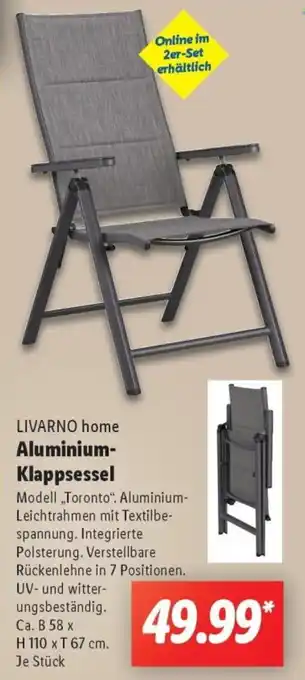 Lidl LIVARNO home Aluminium Klappsessel Angebot