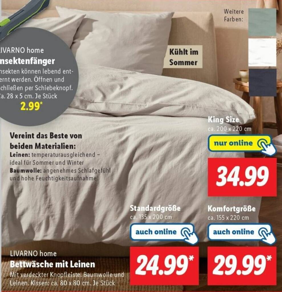 LIVARNO home Bettwäsche mit Leinen Angebot bei Lidl