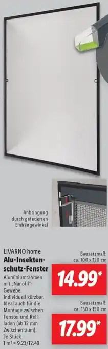 Lidl LIVARNO home Alu-Insektenschutz-Fenster Angebot