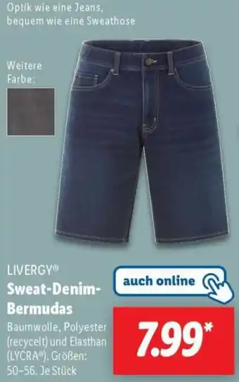 Lidl LIVERGY Sweat-Denim Bermudas Angebot