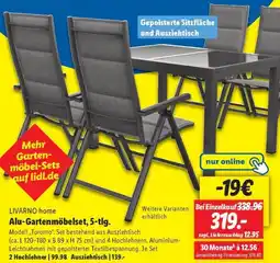 Lidl LIVARNO home Alu-Gartenmöbelset, 5-tlg. Angebot