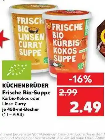 Kaufland Küchenbrüder Frische Bio-suppe Angebot