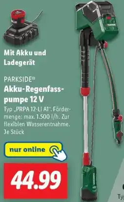 Lidl PARKSIDE Akku-Regenfasspumpe 12 V Angebot