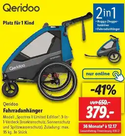 Lidl Qeridoo Fahrradanhänger Angebot