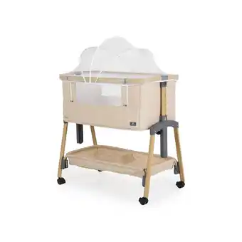 Netto Marken-Discount Cangaroo Beistellbett Amo höhenverstellbar, Moskitonetz, Rollen, Bremse Matratze beige Angebot
