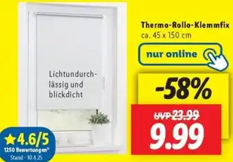 Lidl LICHTBLICK Thermo-Rollo-Klemmfix Angebot