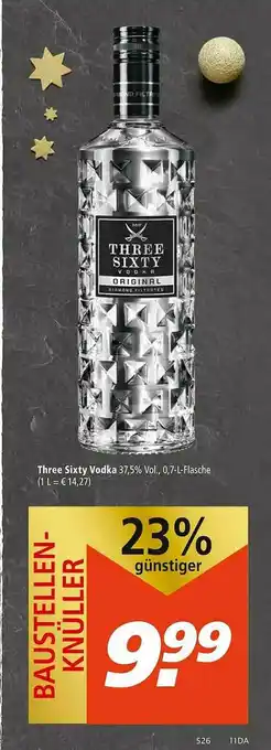 Marktkauf Three Sixty Vodka Angebot