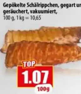 Mix Markt Gepökelte Schälrippchen, gegart und geräuchert, vakuumiert Angebot