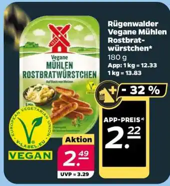 NETTO Rügenwalder Vegane Mühlen Rostbratwürstchen Angebot