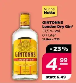 NETTO GINTONNS London Dry Gin Angebot