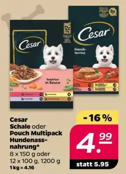 NETTO Cesar Schale oder Pouch Multipack Hundenassnahrung Angebot