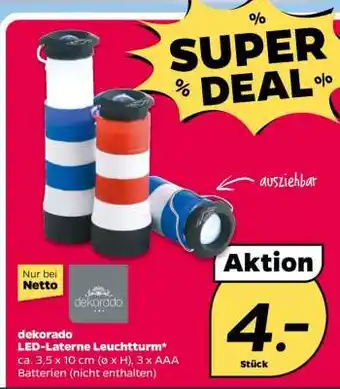 NETTO dekorado LED-Laterne Leuchtturm Angebot