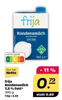 NETTO frija Kondensmilch 7,5 % Fett Angebot