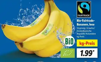 Lidl Bio-Fairtrade-Bananen, lose Angebot