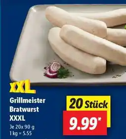 Lidl Grillmeister Bratwurst XXXL Angebot