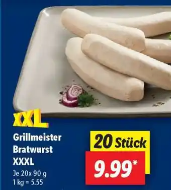 Lidl Grillmeister Bratwurst XXXL Angebot