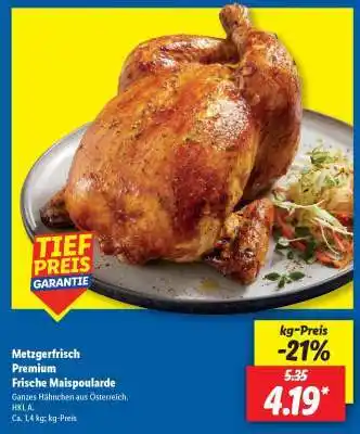 Lidl Metzgerfrisch Premium Frische Maispoularde Angebot
