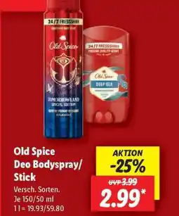 Lidl Old Spice Deo Bodyspray/Stick Angebot