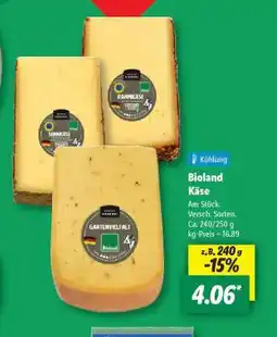 Lidl Bioland Käse Angebot
