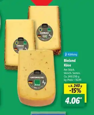 Lidl Bioland Käse Angebot