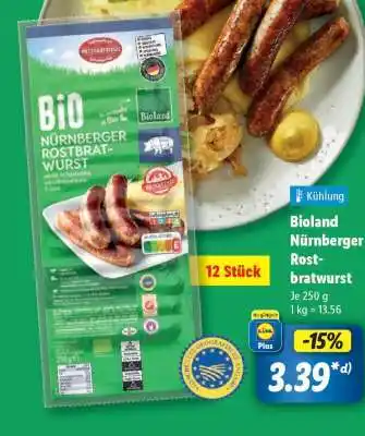 Lidl Bioland Nürnberger Rostbratwurst Angebot