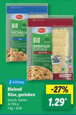 Lidl Bioland Käse, gerieben Angebot