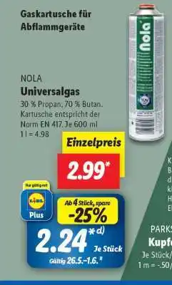 Lidl NOLA Universalgas Angebot